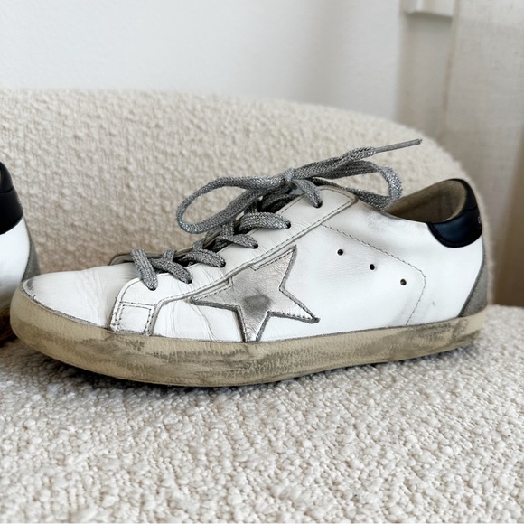 Golden Goose Super-Star Black, White & Silver Sneaker - Picture 3 of 15
